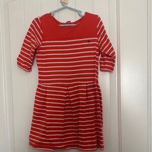 Striped orange and  White girls Dress